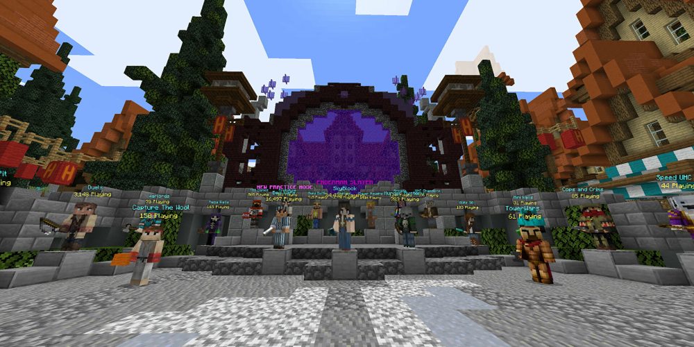 How will you hook up to a Minecraft web server in the game?