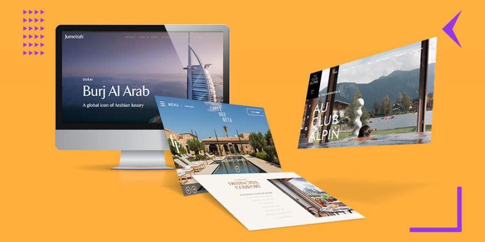 Various areas of hotel website design