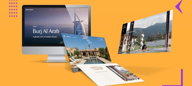 Various areas of hotel website design